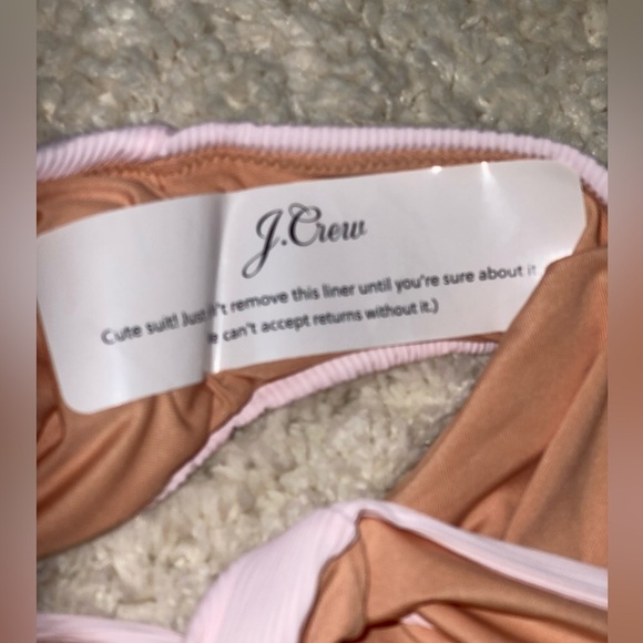 J. Crew NWT Ribbed High Rise Cheeky Bikini Bottom Pink Women’s Size Med 80s - Picture 6 of 6